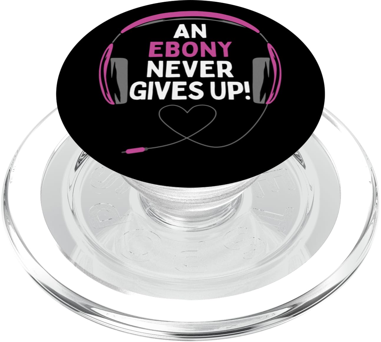 Gaming-Zitat An Ebony Never Gives Up Headset personalisiert PopSockets PopGrip für MagSafe