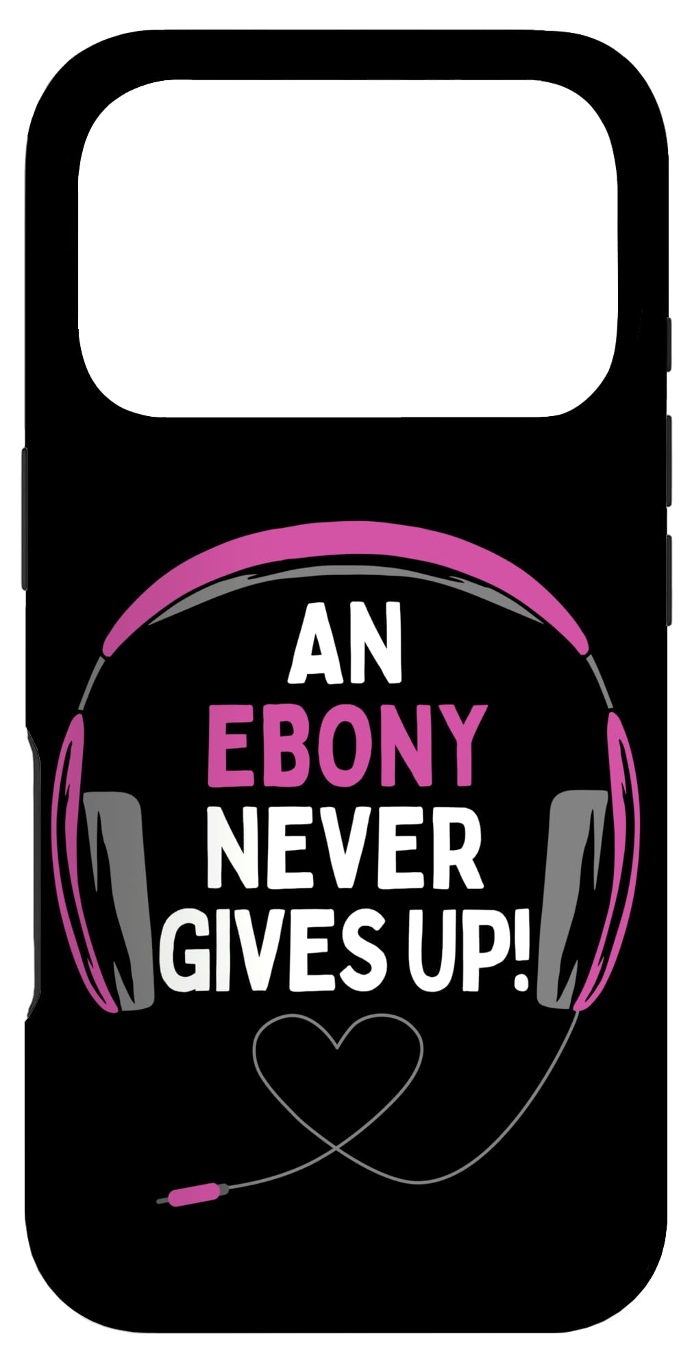 Hülle für iPhone 17 Pro Gaming-Zitat An Ebony Never Gives Up Headset personalisiert