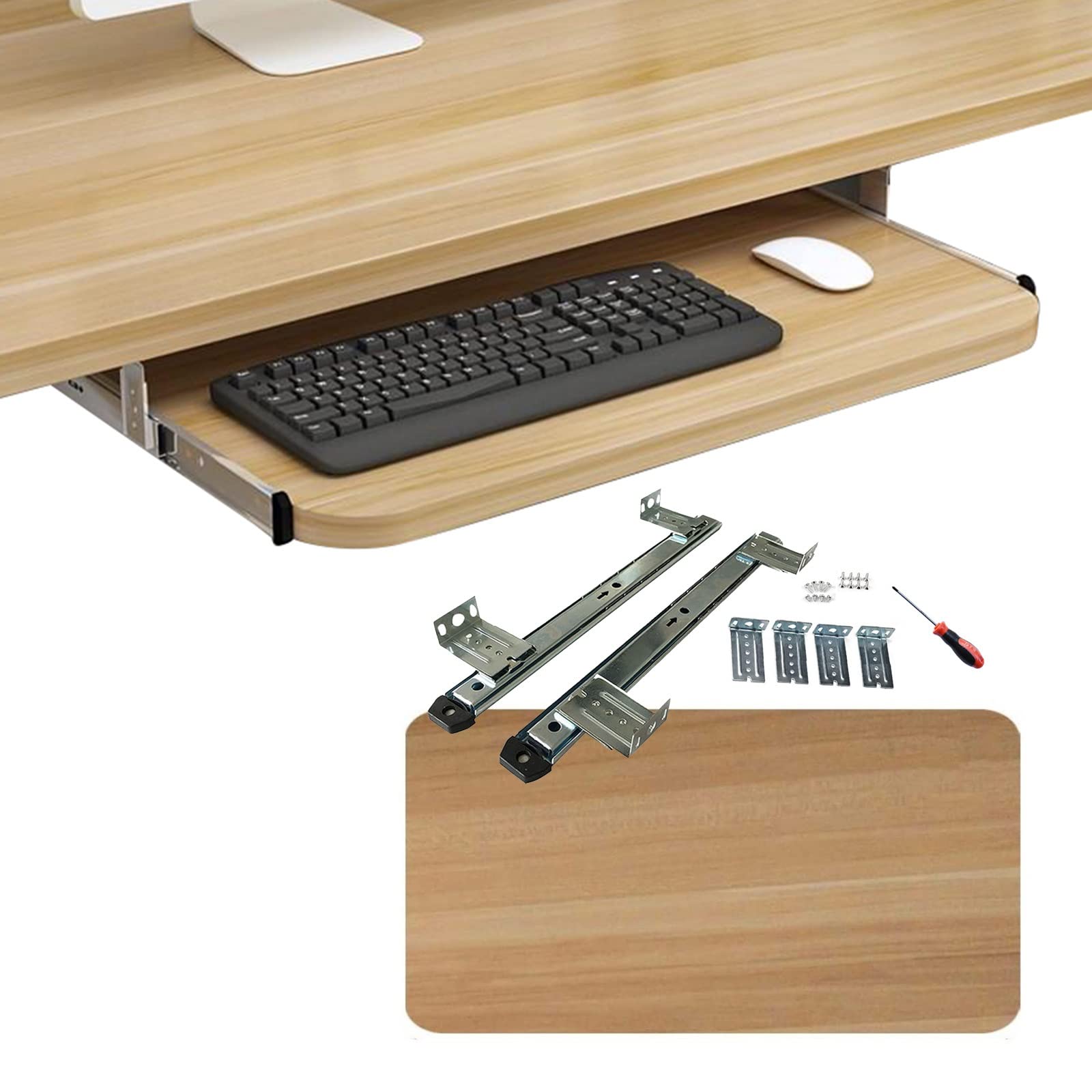 Verstellbarer Maus- und Tastaturständer aus Holz, 25 kg Kapazität, perfekt für Home Office und Gaming, T & Stabili für verbesserte Produktivität