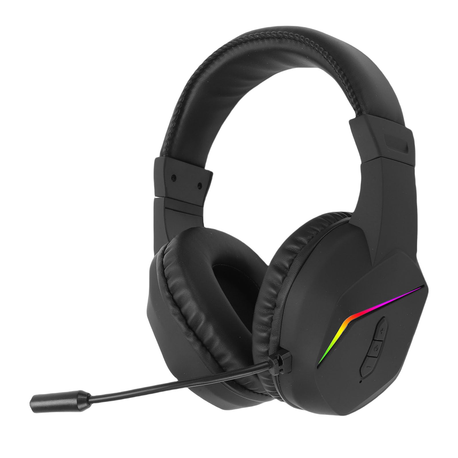 Asixxsix Kabelloses Gaming-Headset, 2,4 GHz Bluetooth 5.4 RGB-Licht mit Mikrofon mit Geräuschunterdrückung, 40-Stunden-, 40-mm-Treiber, Extrem Niedrige Latenz für PC-Smartphones, Tablets, (Black)