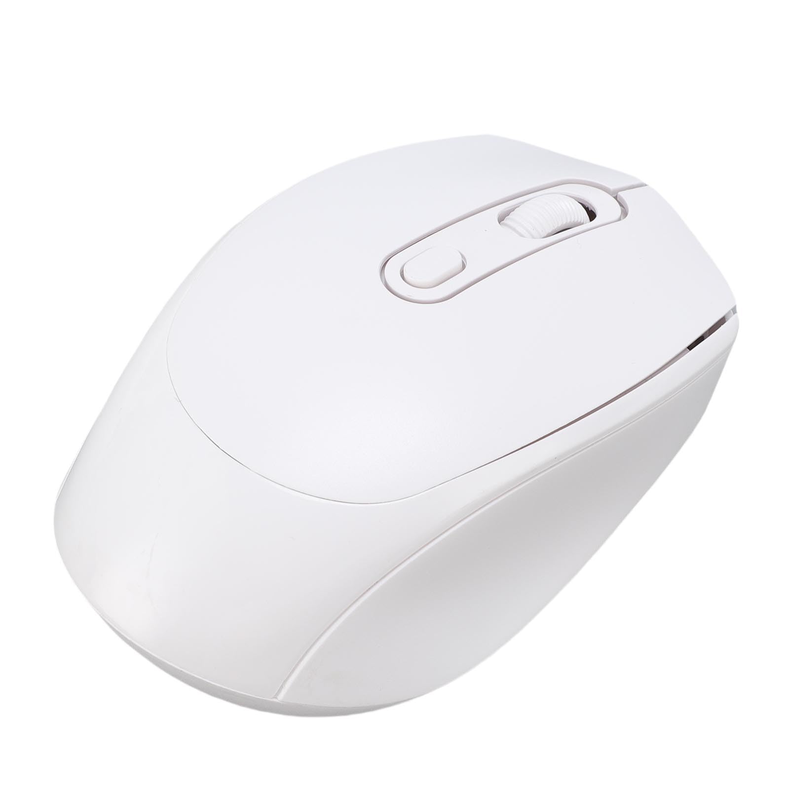 Fockety Kabellose Gaming-Maus, Wiederaufladbar, Geräuschlos, Ergonomisches Design mit 2,4 G Bluetooth Dual-Modus und 3-stufiger DPI Einstellbar 800, 1200 und 1600, Computermaus für PC (White)
