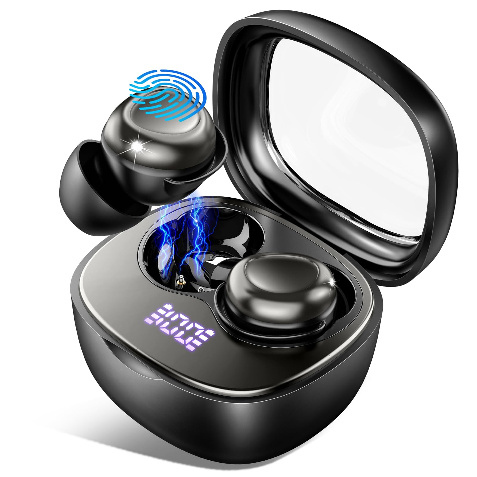 Schlafkopfhörer Bluetooth 5.4 Kopfhörer, 2026 Neue in Ear Mini Kopfhörer Kabellos mit 35 Stunden Akkulaufzeit, Weiche Ohrhörer Schlafen Sleepbuds, Sanfter Klang Bequem Tragen ohne Druckgefühl, Schwarz