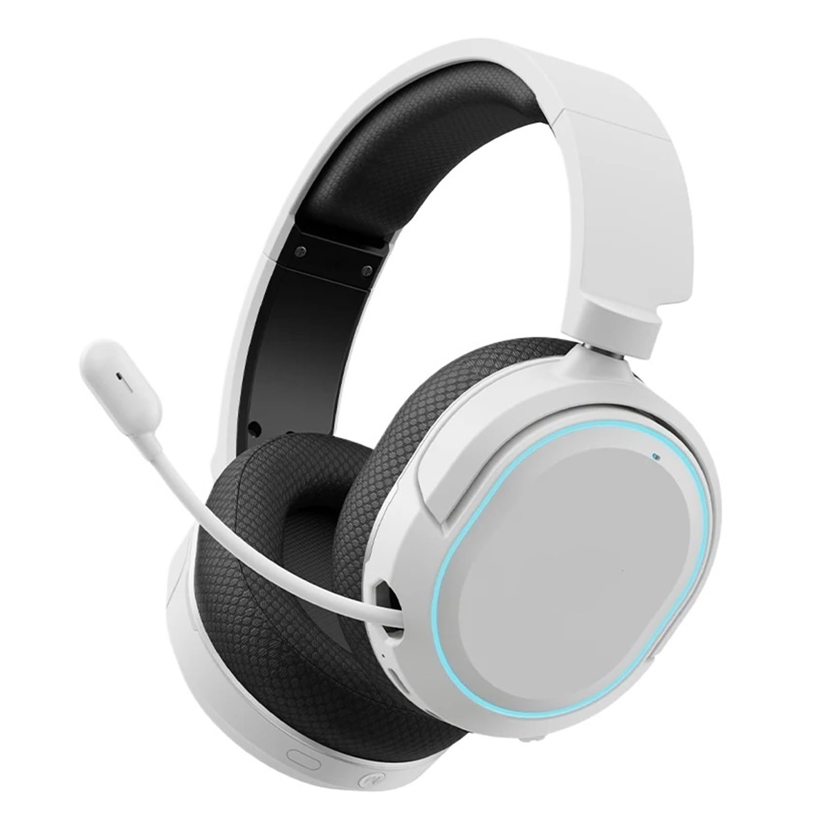 Generisch Gaming-Headset-Kopfhörer, 5 ms, niedrige Latenz, 7.1-Surround-ENC-Mikrofon for PC, PS4, PS5, Telefonschalter(White Black)