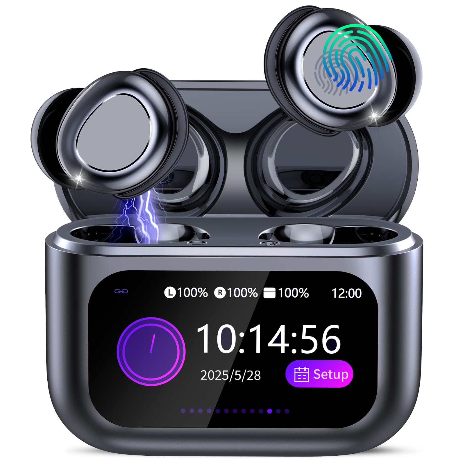 ZYHKON Bluetooth Kopfhörer, Bluetooth 5.4 Schlafkopfhörer In Ear mit Touchscreen, 48H Spielzeit Mini Kopfhörer mit HiFi Sound/5 EQ-Modi/ENC Noise Cancelling, Wireless Ohrhörer für Seitenschläfer
