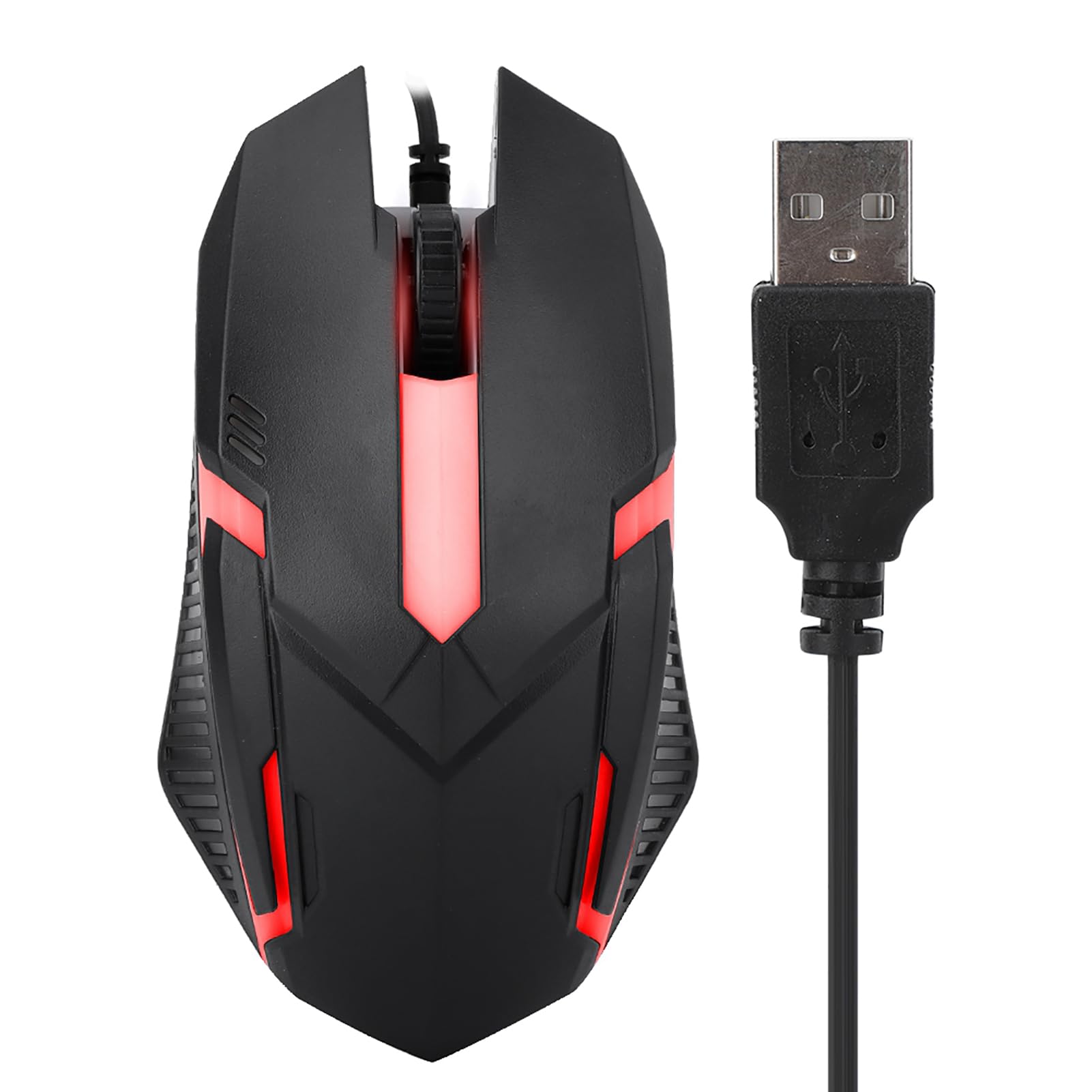 Irfora 1600DPI Ergonomische USB-Gaming-Maus mit Hintergrundbeleuchtung für XP/Vista/7/8/10 Notebook Office Gamer Plug-and-Play-Leichtgewicht