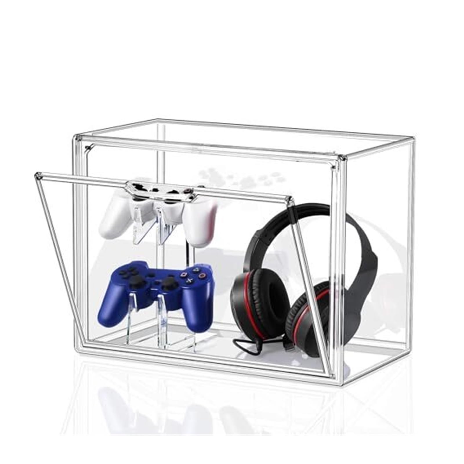 Controller- und Kopfhörerständer aus Acryl, transparenter Desktop-Displayhalter for Gaming-Controller, Headset-Organizer for Schreibtische, Gamer und Home Office