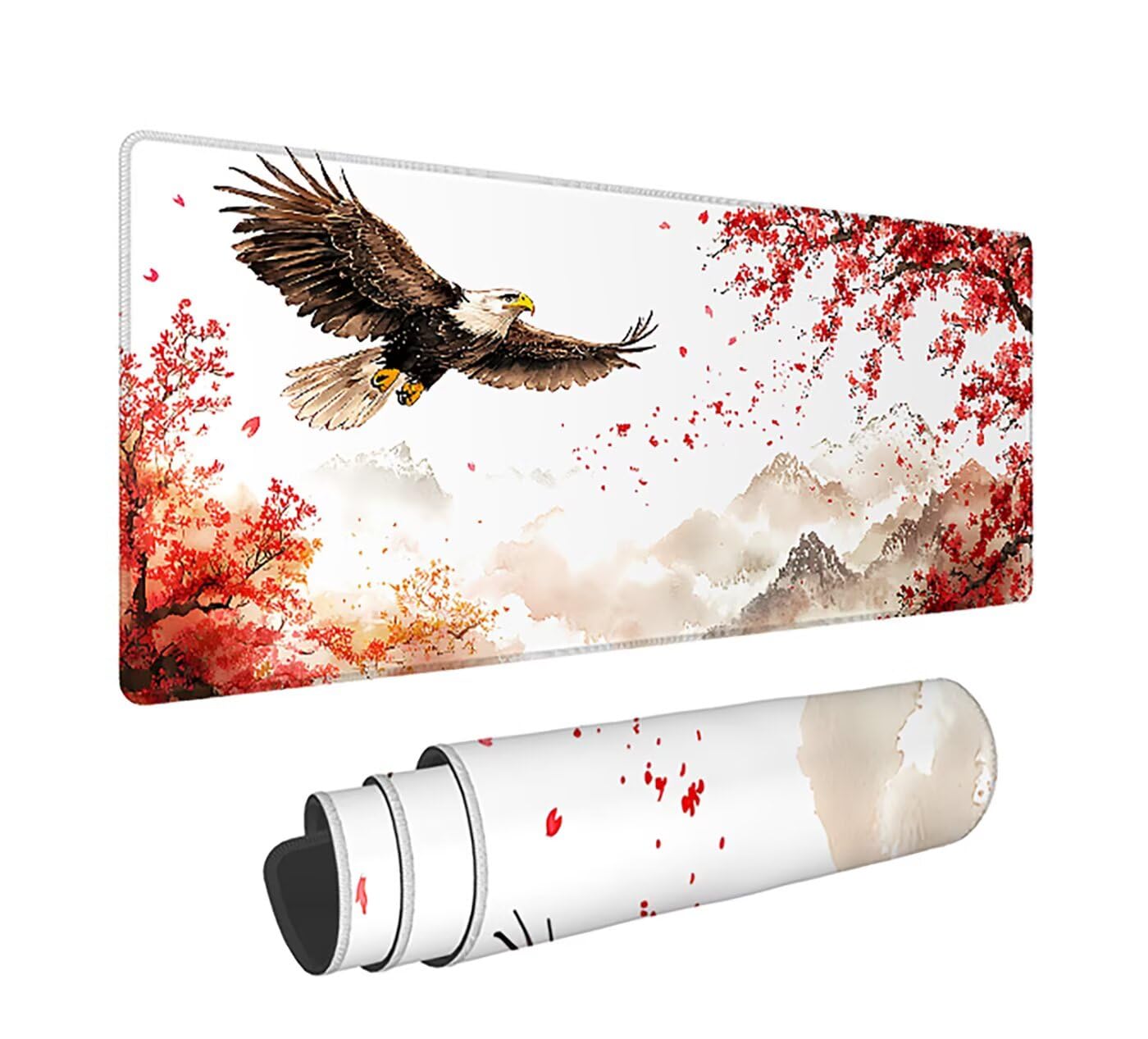 Gaming Mauspad XXL 1600x800x3mm, Adler Anti-Rutsch Mousepad XXL, Landschaft groß Schreibtischunterlage, Waschbares rutschfeste Gummibasis, Mauspad mit Nähten an Den Kanten für PC, Maus LJ-2300