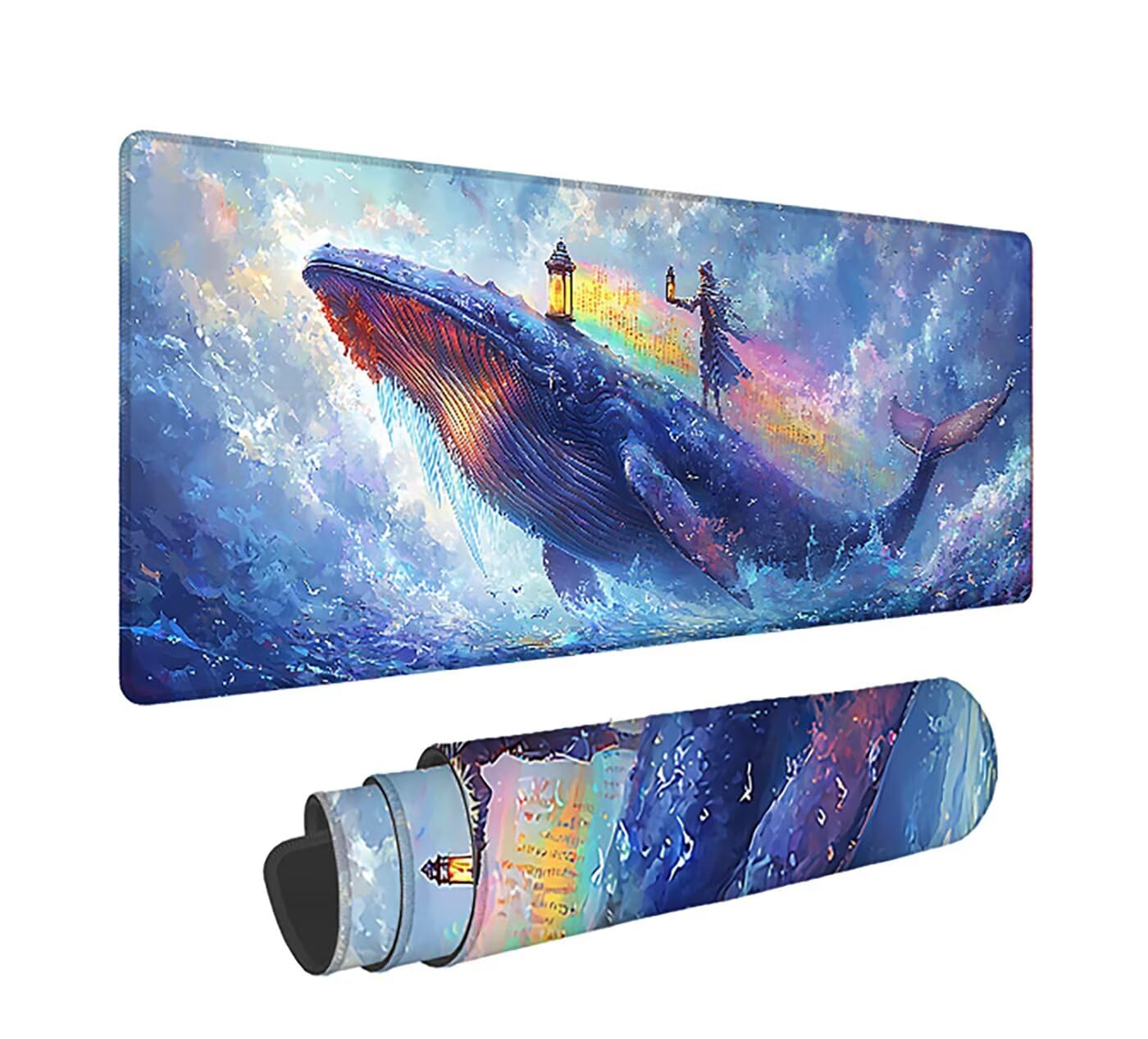Gaming Mauspad XXL 1600x800x3mm, Tiere Anti-Rutsch Mousepad XXL, Landschaft groß Schreibtischunterlage, Waschbares rutschfeste Gummibasis, Mauspad mit Nähten an Den Kanten für PC, Maus LJ-2358