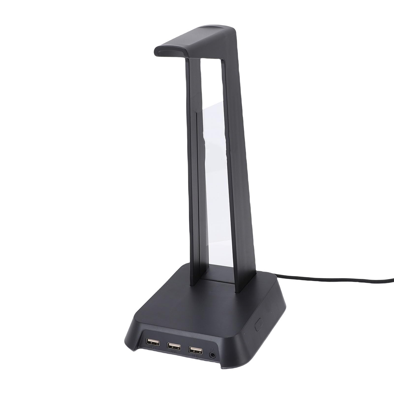 Gaming-Headset-Ständer, RGB-Beleuchtung, USB-Anschluss, Multifunktionaler Heim-Schreibtisch-Kopfhörerhalter für Gamer (Black)