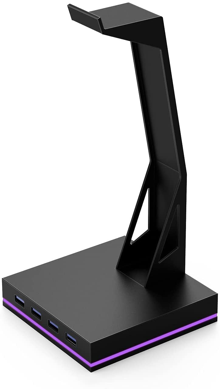 Kopfhörerständer mit 4 USB 2.0-Anschlüssen, RGB-Gaming-Halterung für Gaming-PC-Zubehör, organisiert und zeigt Headsets, ideal für Gamer