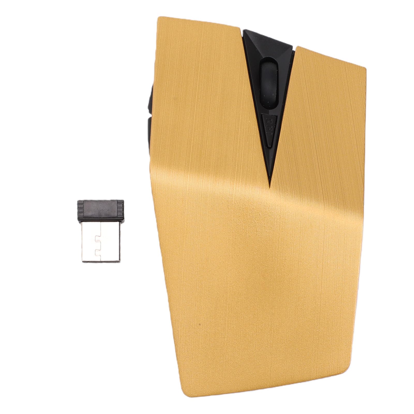Cuifati Kabellose Maus, Geräuschloses Klickdesign, Ergonomische Computermaus, 2,4-GHz-Funkmaus mit Einstellbarer Auflösung von 800/1200 DPI für Laptop und Desktop-PC (Gold)