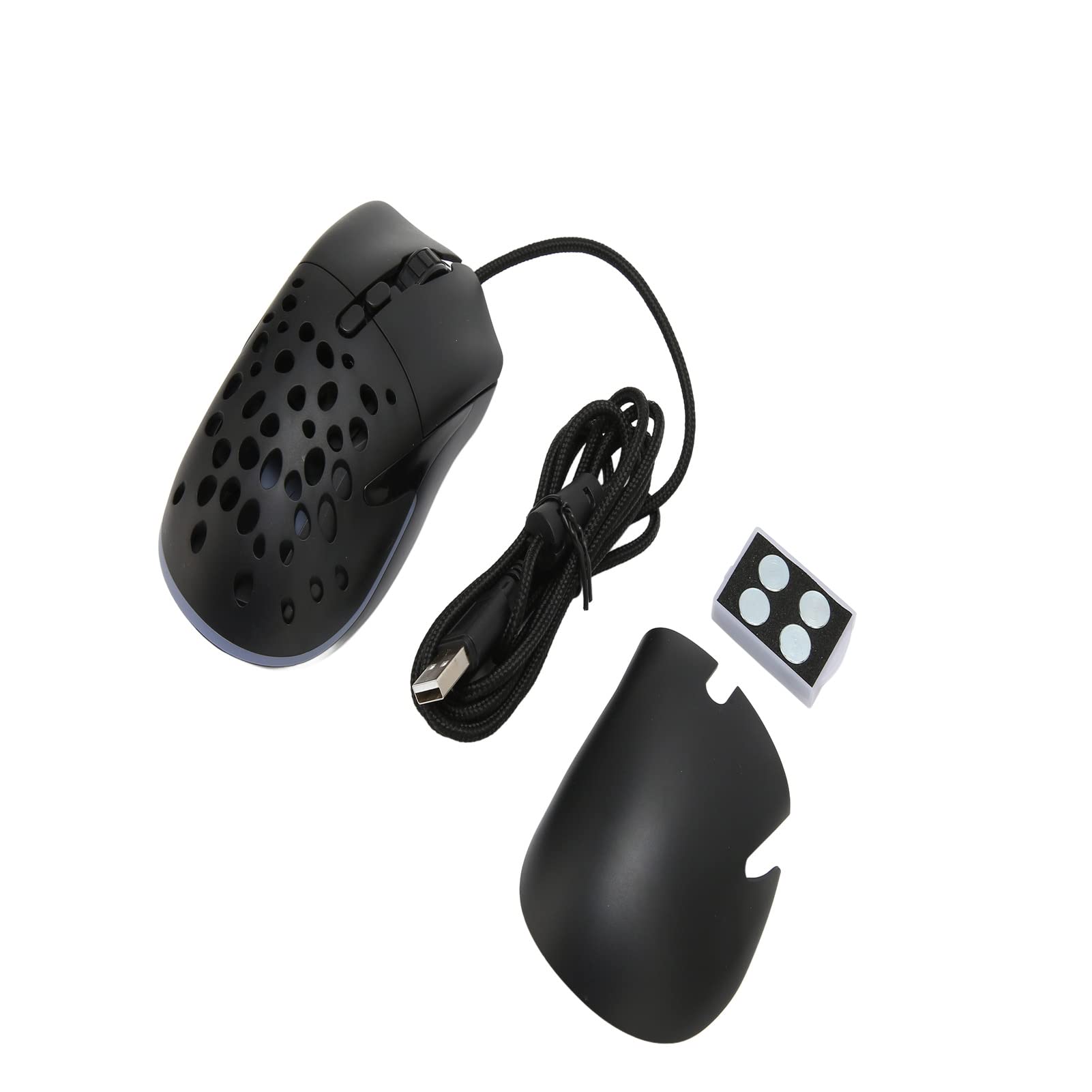 RGB-Gaming-Maus, Ultraleichte Wabenschale, 12000 DPI, Optischer Sensor, Kabelgebundene Spielmaus für Präzise Cursorbewegungen, Ergonomisch für EIN Komfortables Spielerlebnis
