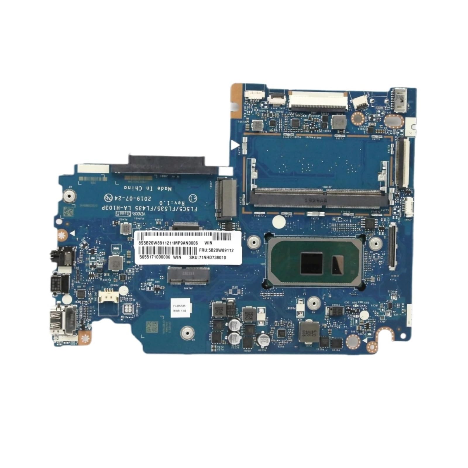 LA-H103P Mainboard, kompatibel mit Lenovo Ideapad, S340-15IIL S340-14IIL Laptop-Motherboard mit I3 I5 I7 UMA 4 GB RAM(S340-15IIL i5-1035G1)