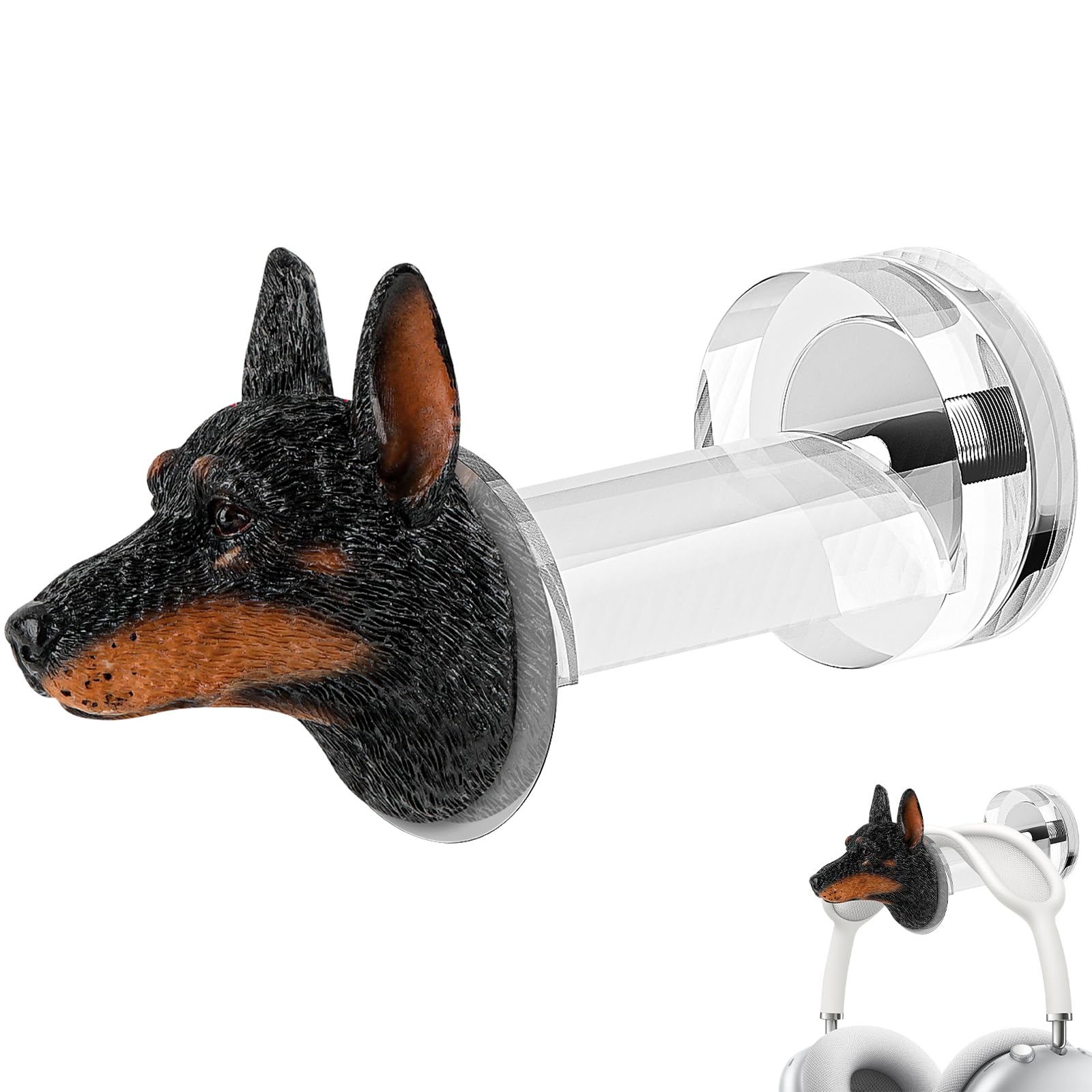 Geekria Acryl Magnetisches Headset-Halterung mit Hundekopf-Design, Gaming-Headset-Ständer für Over-/On-Ear, Magnet-Montage für PC-Gehäuse, Metallflächen, Schreibtisch-Setup